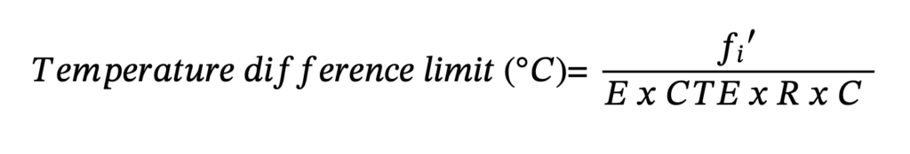 Equation 1 for performance-based temperature limits