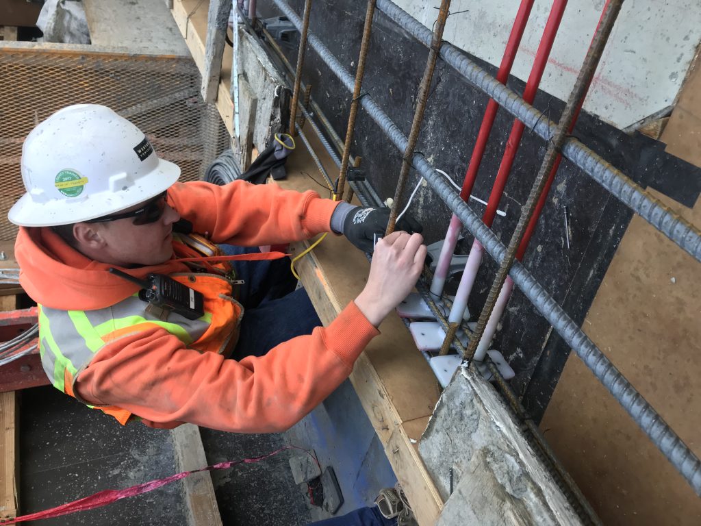 US Concrete installing sensor