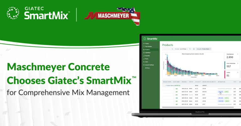 Maschmeyer Concrete Chooses Giatec’s SmartMix for Comprehensive Mix Management